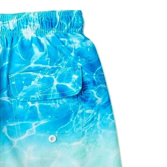 Blue Green Quick-Dry Swim Trunks - Boys Size Small (6-7) Wonder Nation Swimwear - Picture 4 of 4